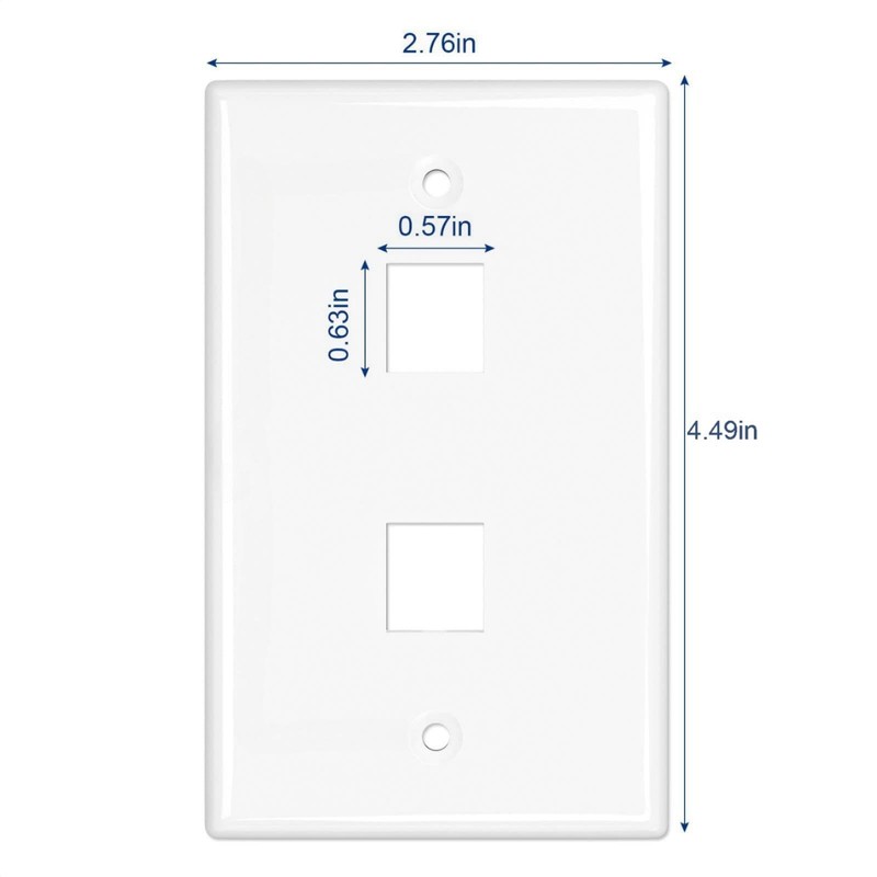 RCA Wall Plate, HTTX White 2-Port RCA Wall Plate with