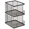 mDesign Stacking Wire Baskets Food Organizer Storage Metal Basket with