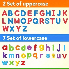 Classroom Magnetic Alphabet Letters Kit 234 Pieces with Double-Side Magnet Board for Preschool Kids, Toddler, and Spelling Learning Animal and Letter Sticker Set Christmas