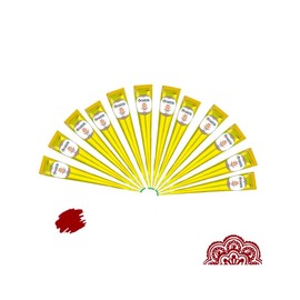 12x FADEDA Henna Kegel | 12x 25g natürliche Paste | Kastanien-Braun (Rotbraun) | 100 % pflanzlich | gebrauchsfertig & ohne PPD