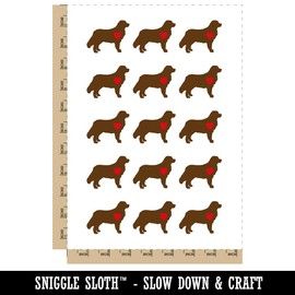 Bernese Mountain Dog with Heart Temporary Tattoo Water Resistant Fake Body Art Set Collection - 15 2" Tattoos (1 Sheet)