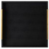 Extra Black Large Serving Tray with Handles for Ottoman,Versatile Shagreen