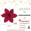 Alupssuc 20 Pcs 6'' Red Glitter Poinsettia Artificial Christmas Flowers