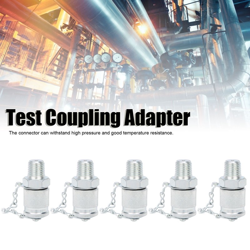 5Pcs Hydraulic Testing Adapter Thread Test Coupling Connectors Pressure Measuring