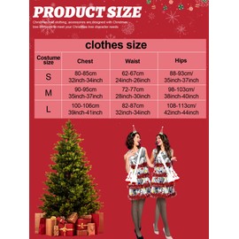 Berlune 7 Pcs Christmas Tree Costume for Women Dress Hat Headband Bag Glasses Frame Socks and Sequins Christmas Outfits(M,Stylish)