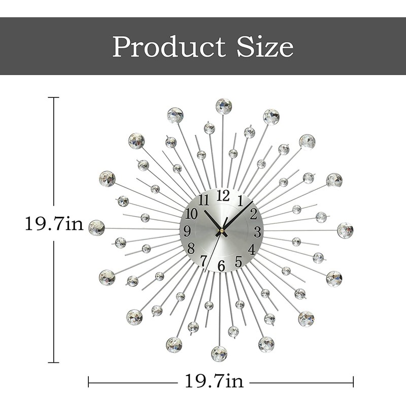 JUGV 19.7 Inch Large Wall Clock for Living Room Decor,