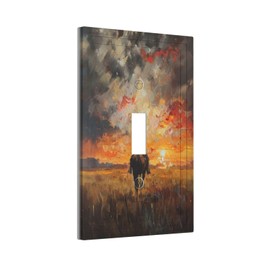 Decorative Art Light Switch Covers,1 Gang Single Toggle Duplex Outlet,Wall Plate,Switchplate Electrical Faceplate,Cowboy