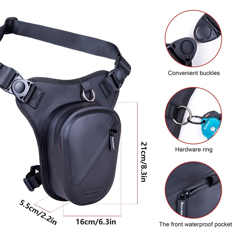 WILD HEART Waterproof Motorcycle Leg Bag, Versatile Chest/Leg/Tool/Shoulder/Messenger/Waist Bag TPU