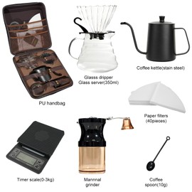 Kompixitys Pour Over Coffee Maker Set, All in One Portable Coffee Maker, Ideal for Home Brewing and Travel, Coffee Lover Gift