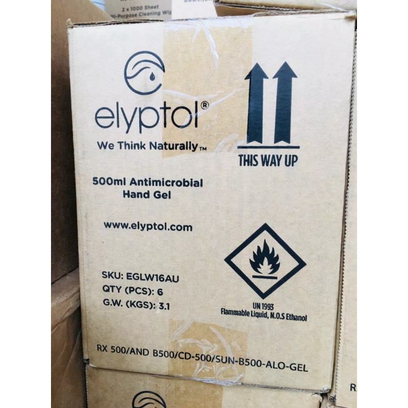 elyptol Case of 6 Elyptol 500ML (16.9oz) Antimicrobial Hand Gel
