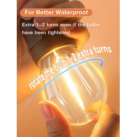 addlon LED Outdoor String Lights 24FT with Edison Vintage Shatterproof Bulbs and Commercial Grade Weatherproof Strand - ETL Listed Heavy-Duty Decorative Cafe, Patio, Market Light