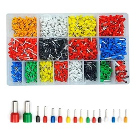 SLNXA 2120 Pcs Terminales Aisladas de Ferrules Conectores de Alambre Kit Conector Eléctrico Conectores Rápidos Spade de Cableado Terminales de Crimpado de Cable Aislado Terminal Prensado en Frío