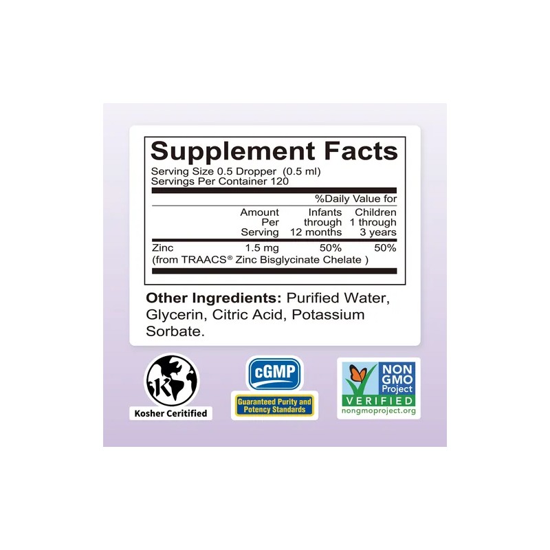 Natures Nutra Happy Zinc, 2 Fl. Oz (60ml), Premium Baby