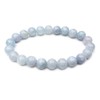 chengmu 12mm Aquamarine Chalcedony Stretch Bracelet Round Stone Beads Semi