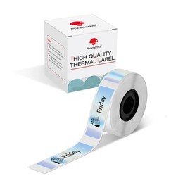 Phomemo D30 Label Tape Color Holographic, Black on Silver Rainbow Thermal Printer Sticker Labels Paper Self-Adhesive Label Maker Tape, 12 x 40 mm (0.47 x 1.57 Inch) 160 Tapes/Roll, 1-Roll