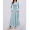 ZESICA Women's Long Sleeve Spring Maxi Dress 2025 Crewneck Knit