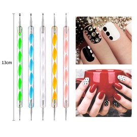 Dotting Pen Rhinestone Nail Art Dotting Tools Nail Design Marbleizing Tool for Dots and Marbling, Pack of 5