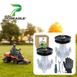POSEAGLE 2 Pack 130794 Spindle Assembly with 532153535 Spindle Pulley for Husqvarna CT130 CTH150 LT130 LTH145 YT150 YTH150 LT1000 LT2000 LT4000 LTX1000 38" 42" Ride Mowers