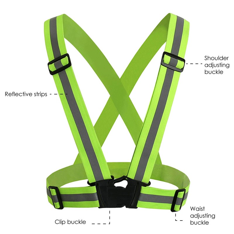 TRIXES Unisex Adjustable High Visibility Vest - Reflective Safety Harness