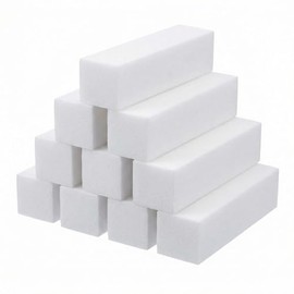10 Pieces EVA Sponge Nail File Buffer Buffing Sanding Block Grit Manicure Nail Shaping Tool Pedicure Care for Fingernails and Toenails(White)
