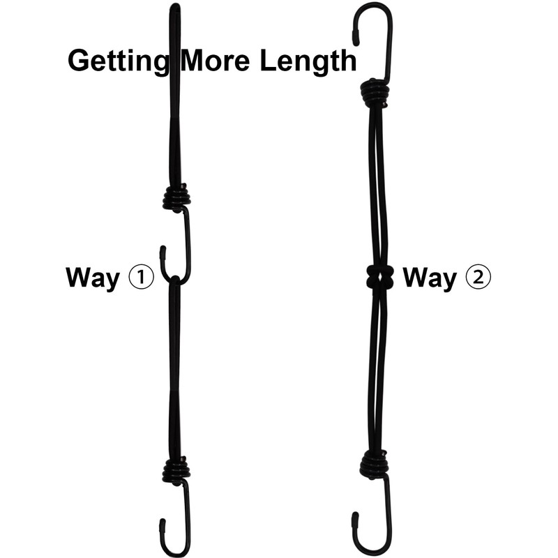 Bungee Cords with Hooks 25 Pcs - 8 Inch Elastic