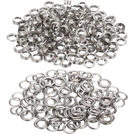 LetCart Grommets Eyelets Kit, 2000 Pieces Grommet and 2000 Pieces Washer, Durable Metal Rivets for DIY & Repairs, Eyelet Punch Kit for Shoes Leather Tag Canvas and Belt Craft Making, Silver (10mm)