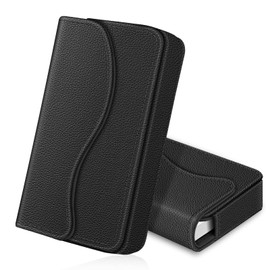 FINTIE Business Card Case, Premium Faux Leather, Handmade Credit Card Case, Credit Card Holder with Magnetic Closure for Men and Women, black, Modern