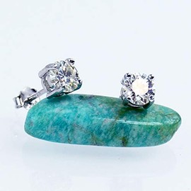1Carat 5MM White Moissanite Diamond Earrings, Studs, 925 Sterling Silver