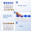 Coin Box with 5 Compartments, Transparent Coin Holder Car, Change