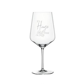 Spiegelau & Nachtmann Style Hugo Glass 630 ml with Engraving It's Hugo Time - Hugo Lover - Made in Germany - Gift Idea - Hugo Elderberry Cocktail (Hugo Time)