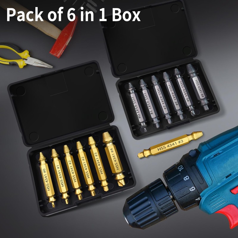 12 Pack Screw Extractor, Gifts for Men, husband gifts, Golden
