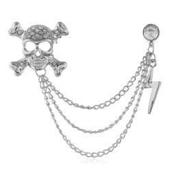 Broche Alfiler Calaveras Con Cadenita Vintage