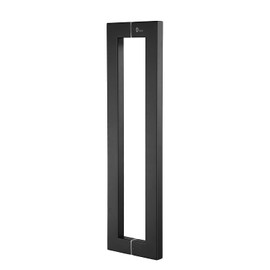 TOGU TG-6013 300mm/12 inches Square/Rectangle Shape Stainless Steel Push Pull Door Handle for Solid Wood, Timber, Glass and Steel Doors, Full Matte Black Finish