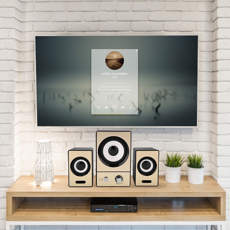 SADA 2.1 Stereo Surrounding Computer Laptop Speakers Clear PC Speakers