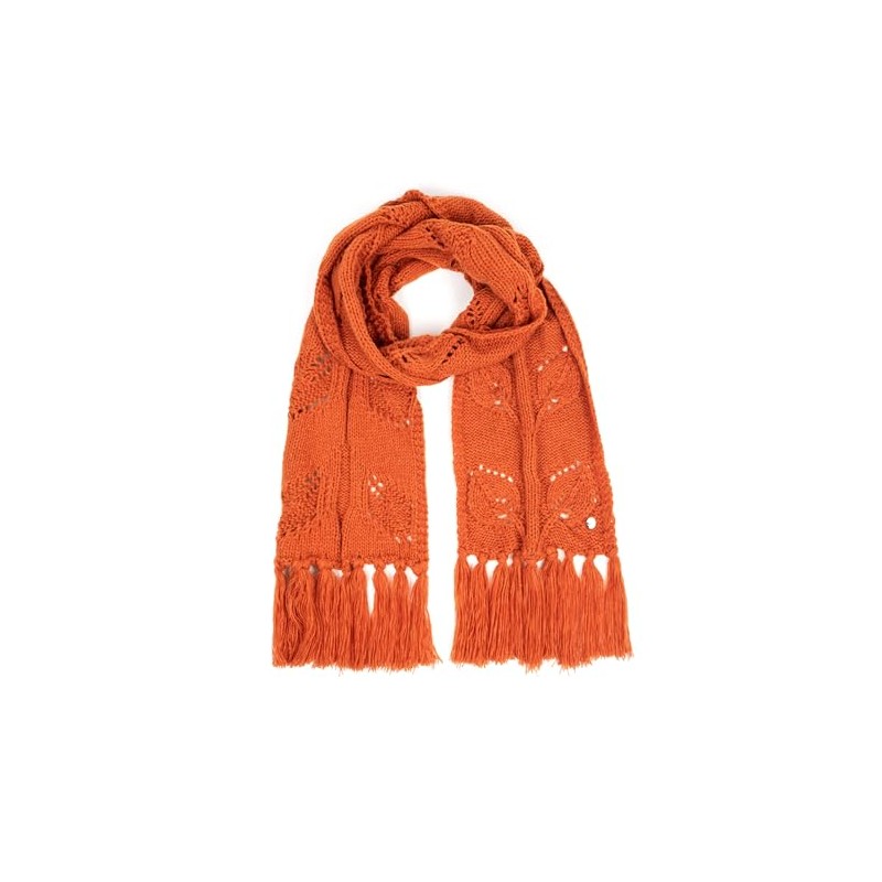 HEYO Ladies Winter Cosy Warm Scarf with Fringe HSD01, orange