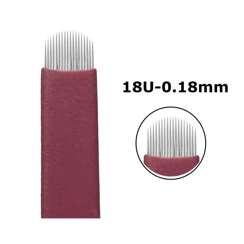 30pcs Pink Microblading Blades U18 Nano 0.18mm Microblading Nano Agujas