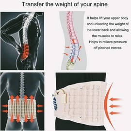 HONGJING Spine Decompression Back Belt Lumbar Support for Lower Back - Low Back Traction Device, One Size Fits 29-49 Waist