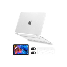 Compatible with MacBook Air 13 inch Case with M5 M4 M3 M2 Chip 2022-2026 Release A3449 A3240 A3113 A2681, Sparkly Glitter Crack Clear Hard Shell Cover +Keyboard Cover+Screen Protector+Webcam Cover
