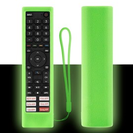 Protective Silicone Case for Hisense ERF3A80 ERF3B80H ERF3I80H ERF3W80H ERF3A80 ZDA205M Remote Shockproof Washable Skin-Friendly Anti-Lost Remote Cover with Loop (Glow in Dark Green)