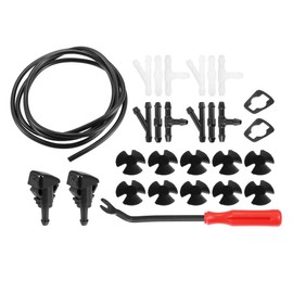 ACROPIX Front Windshield Washer Nozzle Kit Fit for Dodge for RAM for Dodge Charger with 2M Hose and Hose Connectors - Pack of 26 Black