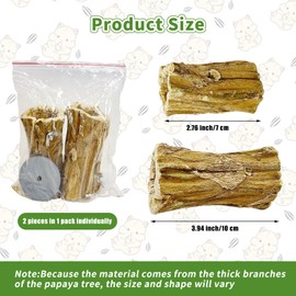 Hamiledyi Bunny Chew Toys for Teeth 2 Pcs Organic Papaya Wood Rabbit Chew Sticks Natural Chinchilla Toys Teeth Molar Treats for Hamster Guinea Pig Rat Gerbils and Other Small Animals