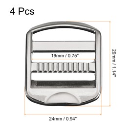 QUARKZMAN Metal Ladder Buckle Slider Tri-Glider Metal Adjustable Buckles 25 mm (1 Inch) Inner Width for Webbing Backpack Straps Silver Grey Pack of 4