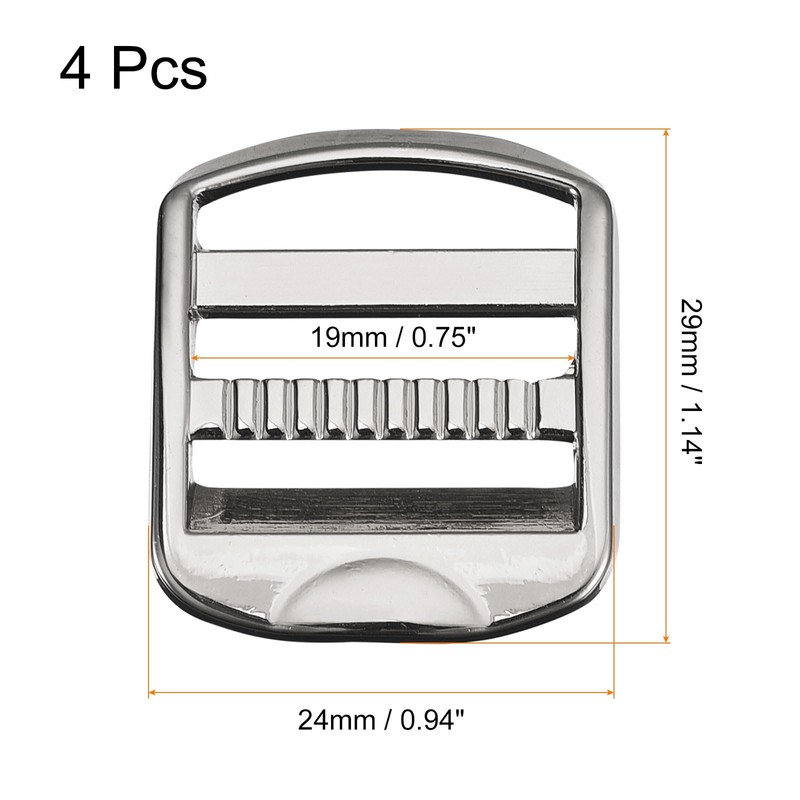QUARKZMAN Metal Ladder Buckle Slider Tri-Glider Metal Adjustable Buckles 25