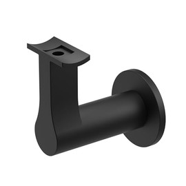 Inline Design Round Slim Stainless Steel 316 Handrail Bracket (Matte Black Powder Coat)
