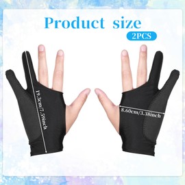 Giantree 2 Pcs Digital Drawing Glove, 3-Layer Palm Rejection with Two-Finger Right and Left Hand Artist Glove for Drawing Graphics Monitor Tablet Paper Sketching(M)