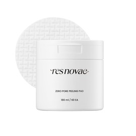 res novae Pore zero peeling pad 60pads, PHA+BHA, toner pad, exfoliate & cleanse sebum, tight pore, add elasticity by adenosin, presents hydrated, radiant skin