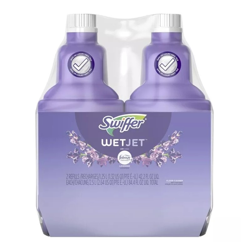 Swiffer WetJet Floor Cleaner Solution Refill, Lavender Scent | 2