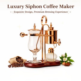 Nispira Belgium Royal Family Balance Syphon Unique Gravity Vintage Coffee Maker Vacuum Brewing System Copper 500 ml