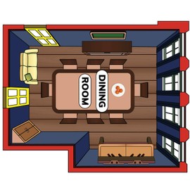 Vinyl Wall Decal: Clue Classic Murder Mystery Board Game | 28" x 28" Dining Room Hall Room Kids - MulticolorBedroom Home Sticker Décor