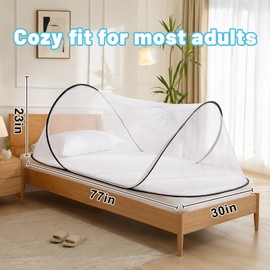 78 * 31 * 23 Inch Large Pop Up Mosquito Net for Bed - Foldable Breathable Mesh with Easy Setup, Portable for Travel Indoor Outdoor, Lightweight Insect Protection Net with Storage Bag